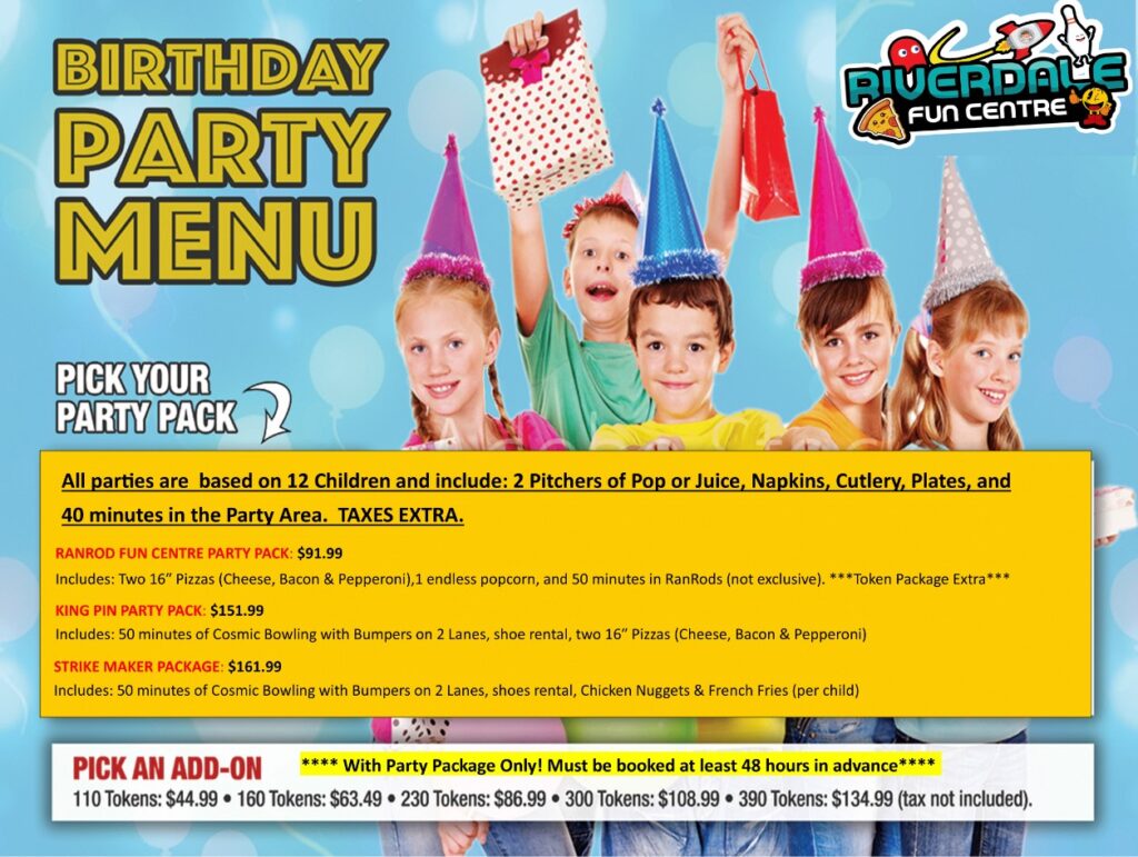 birthday party menu